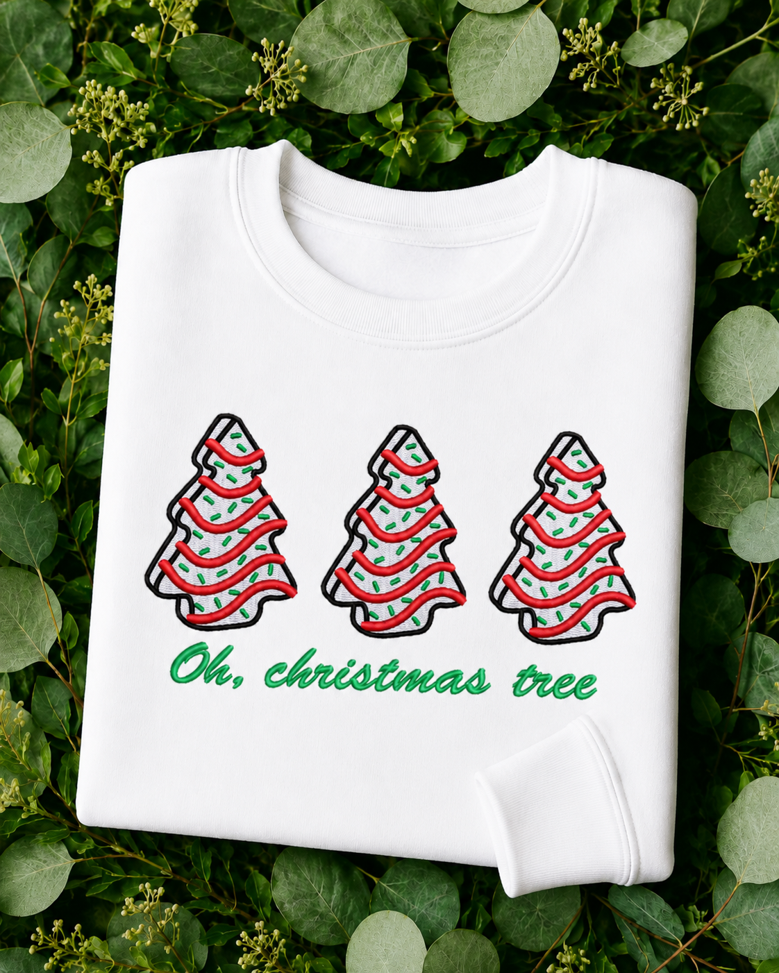 Oh, Christmas Tree Embroidered Sweatshirt