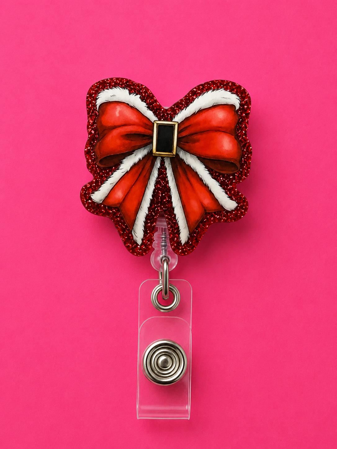 Santa Bow Badge Reel
