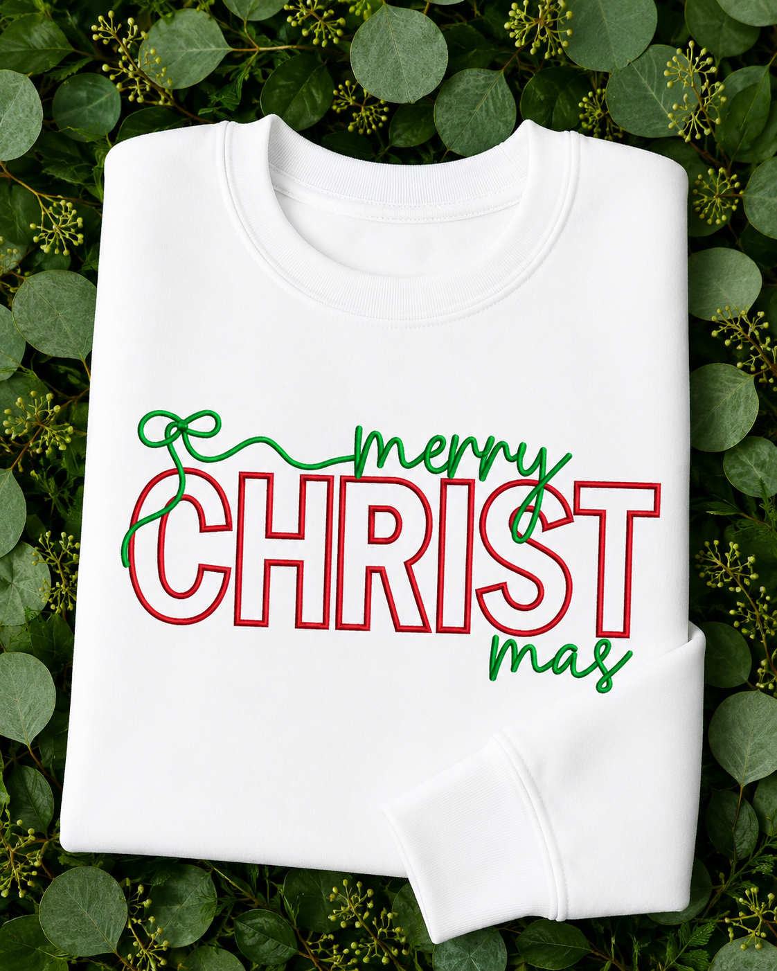 Merry Christmas Embroidered Sweatshirt
