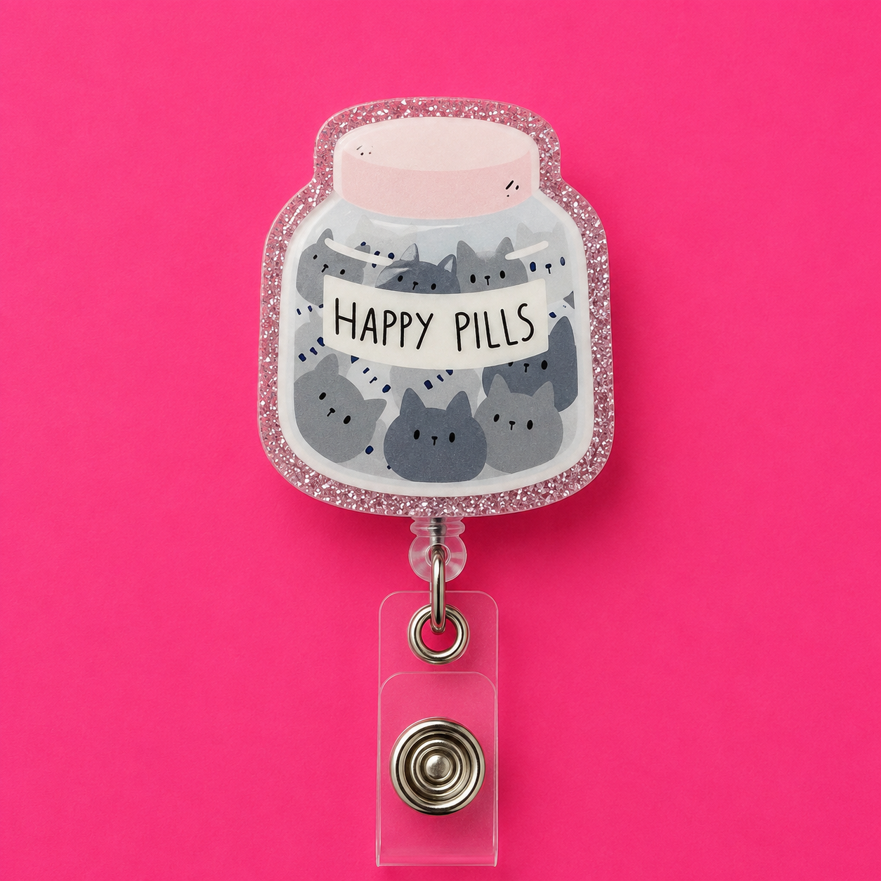 Happy Pills Badge Reel