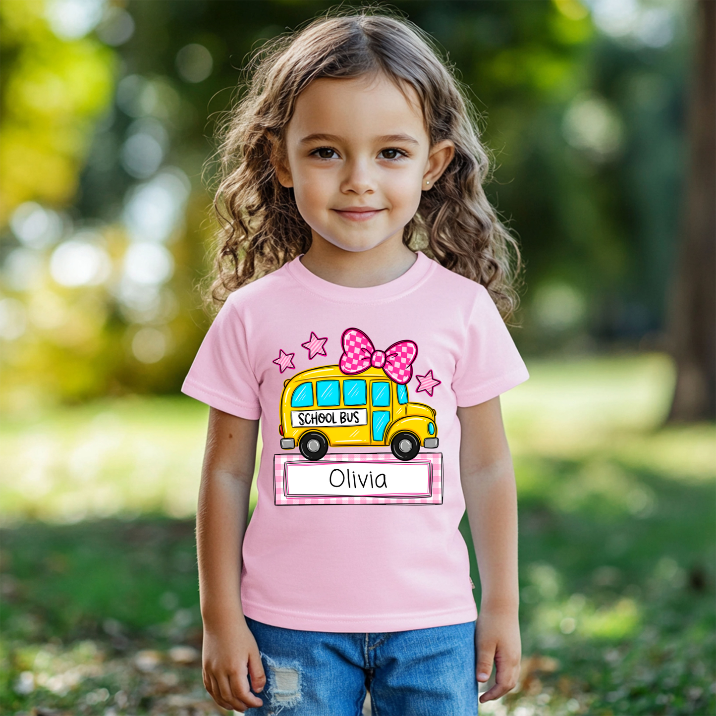 School Bus Name Plate Tee