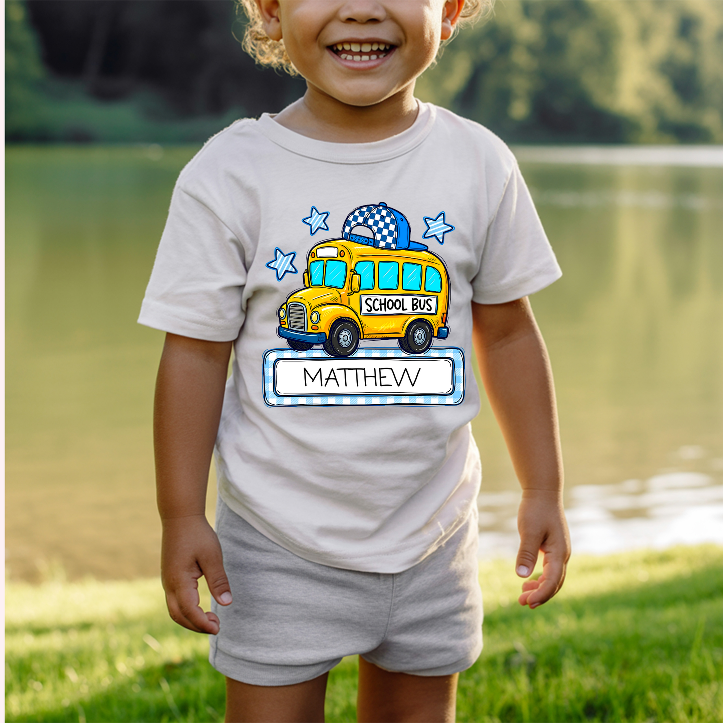 School Bus Name Plate Tee